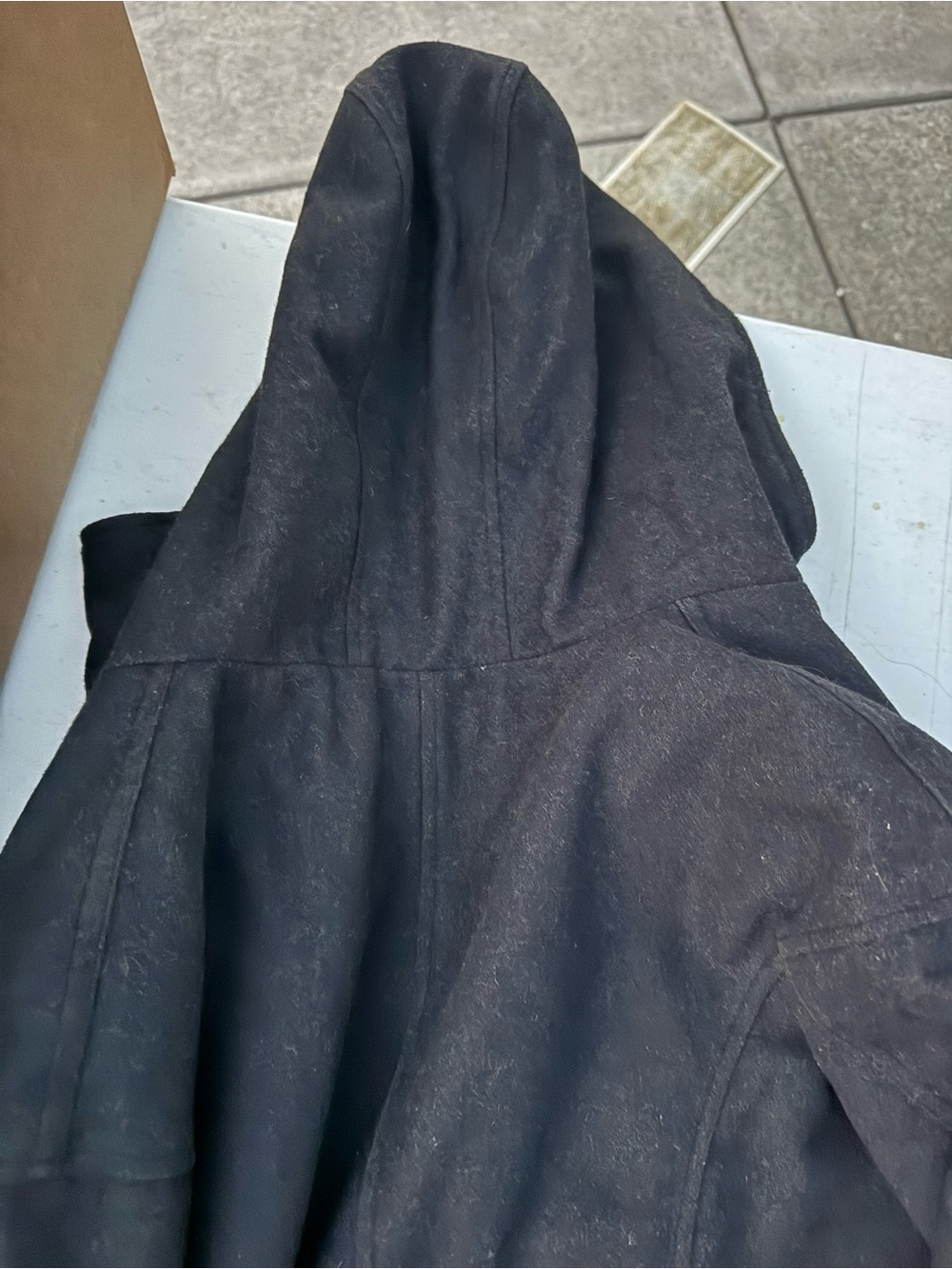 Vans Black Double-Breasted Hooded Pea Coat - Picture 6 of 6